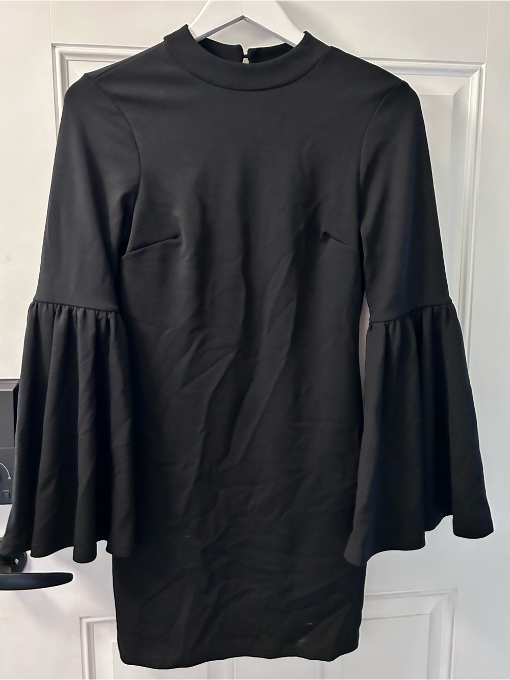 Boohoo Black Bell-Sleeve Mini Dress